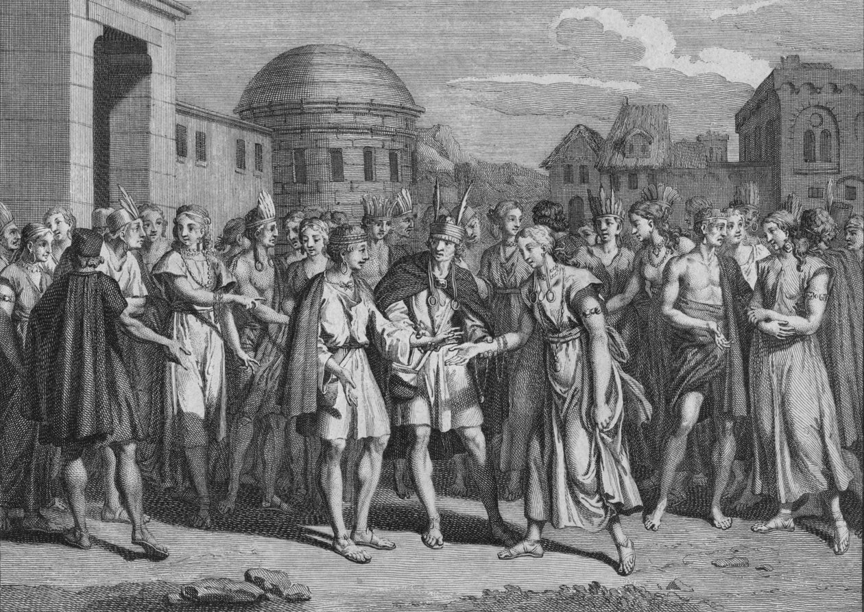 Sposób, w jaki LYncas żeni się z tymi z jego krwi, 1723. autorstwa Bernard Picart