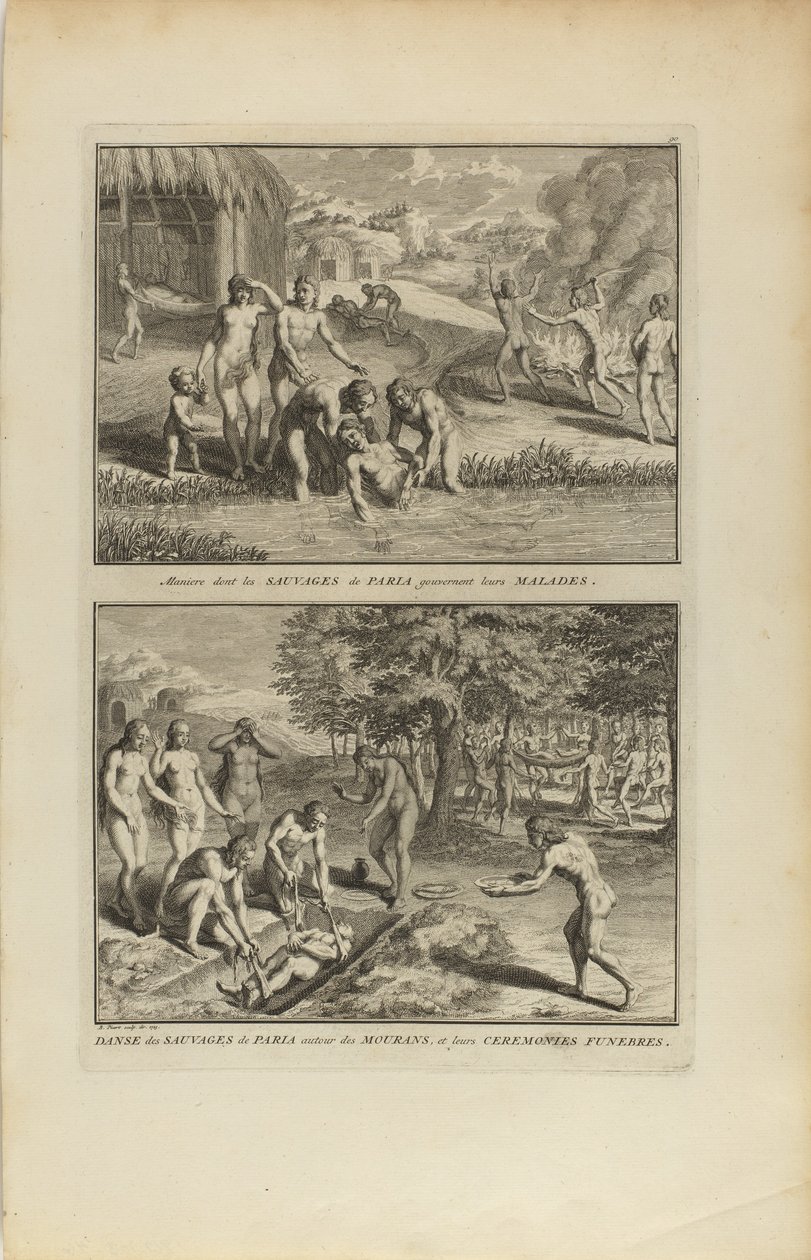 Manière dont les Sauvages.../Dance des Sauvages de Paria autorstwa Bernard Picart