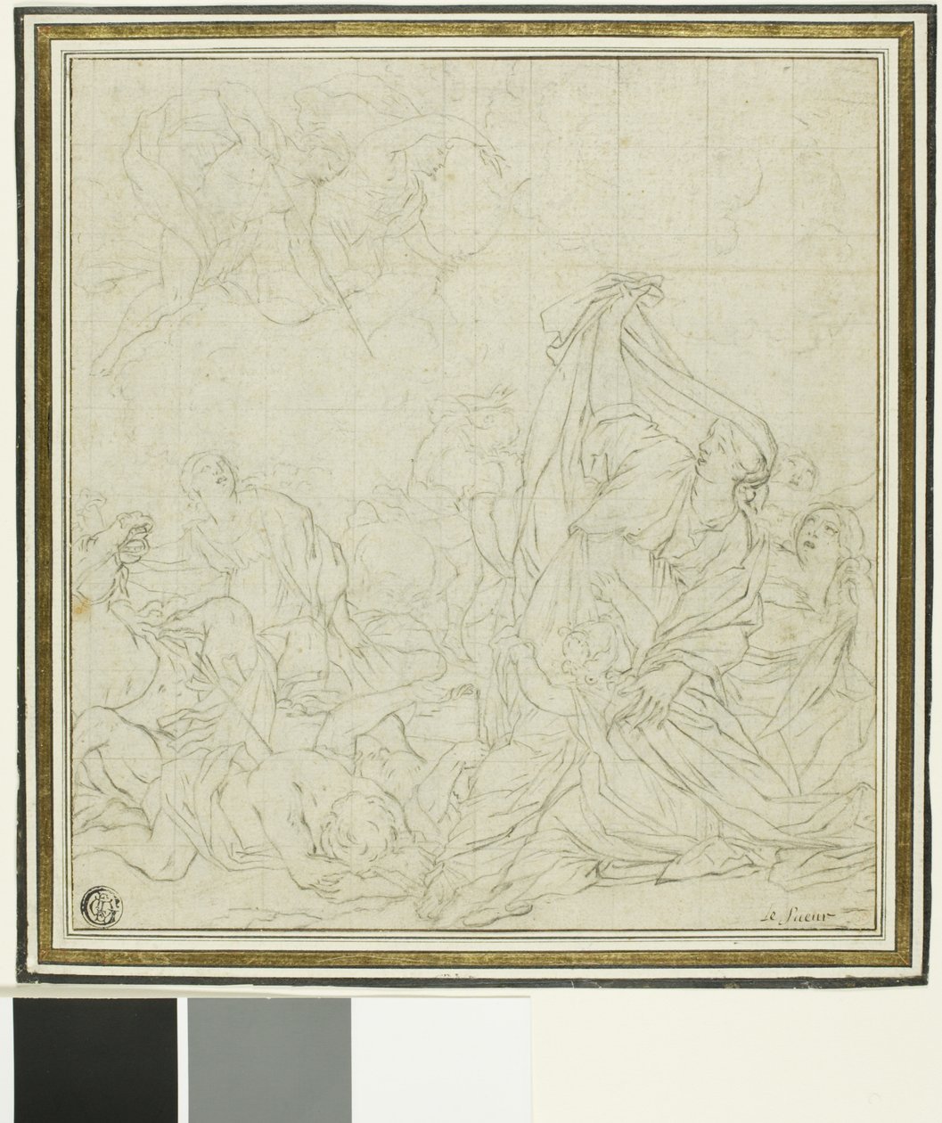 Dzieci Niobe, zabite przez Apolla i Artemiusza autorstwa Bernard Picart
