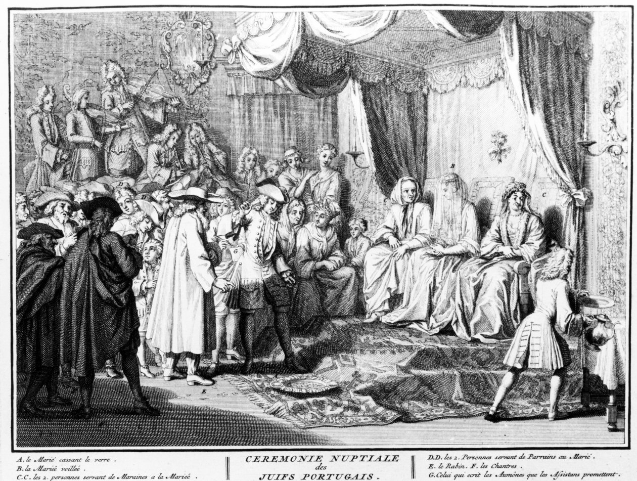 Ceremonia zaślubin portugalskich Żydów w Amsterdamie, 1723 autorstwa Bernard Picart