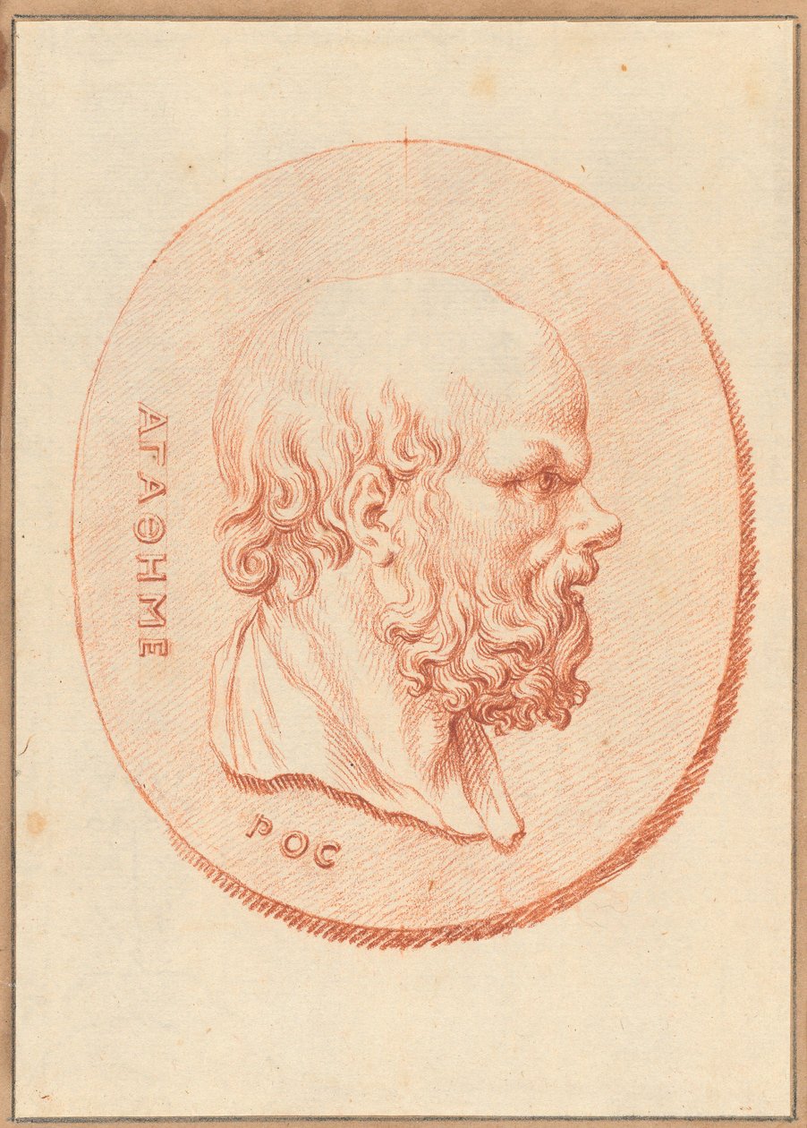 Jedna z sześciu scen o tematyce mitologicznej i klasycznej (czerwona kreda na papierze) autorstwa Bernard Picart