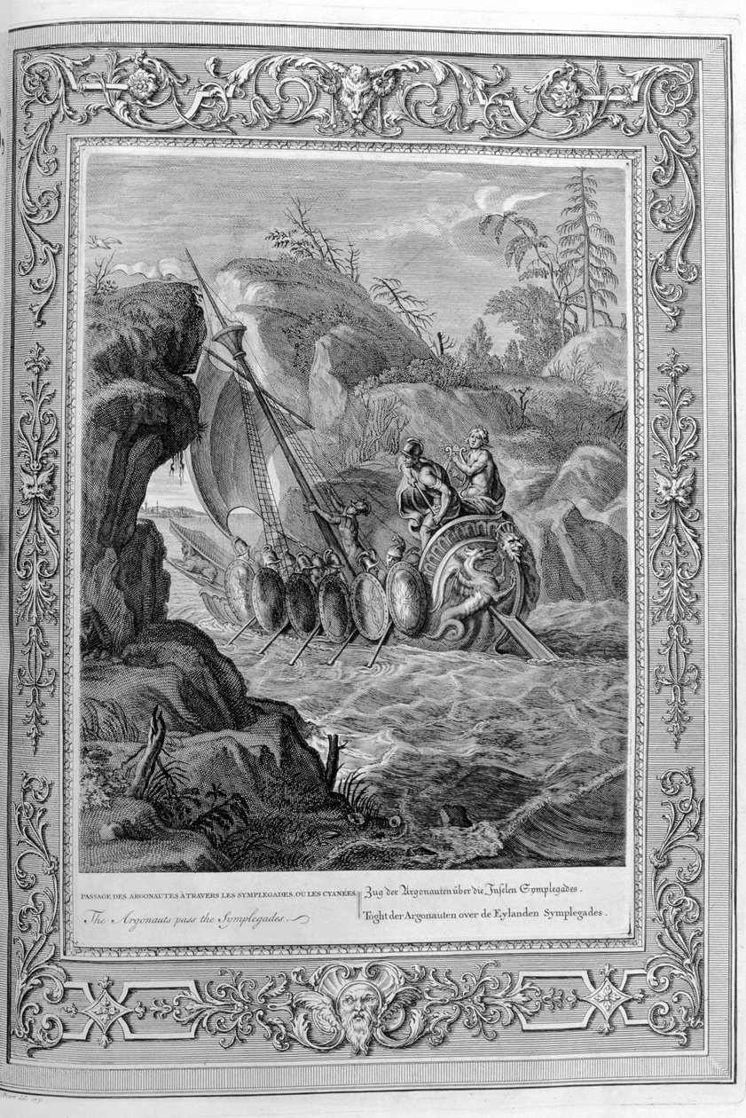 Przejście Argonautów przez Symplegady, Hellespont, 1733 autorstwa Bernard Picart