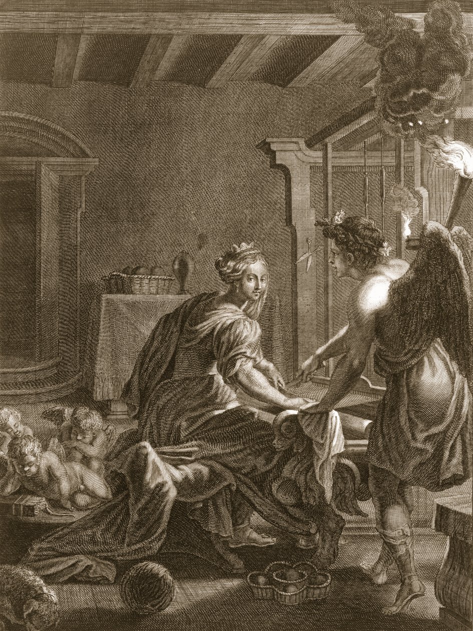 Penelopa w swoim krośnie, 1731 autorstwa Bernard Picart