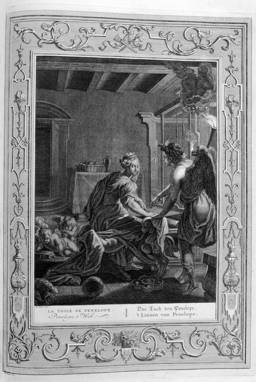 Penelopa w swoim krośnie, 1733 autorstwa Bernard Picart