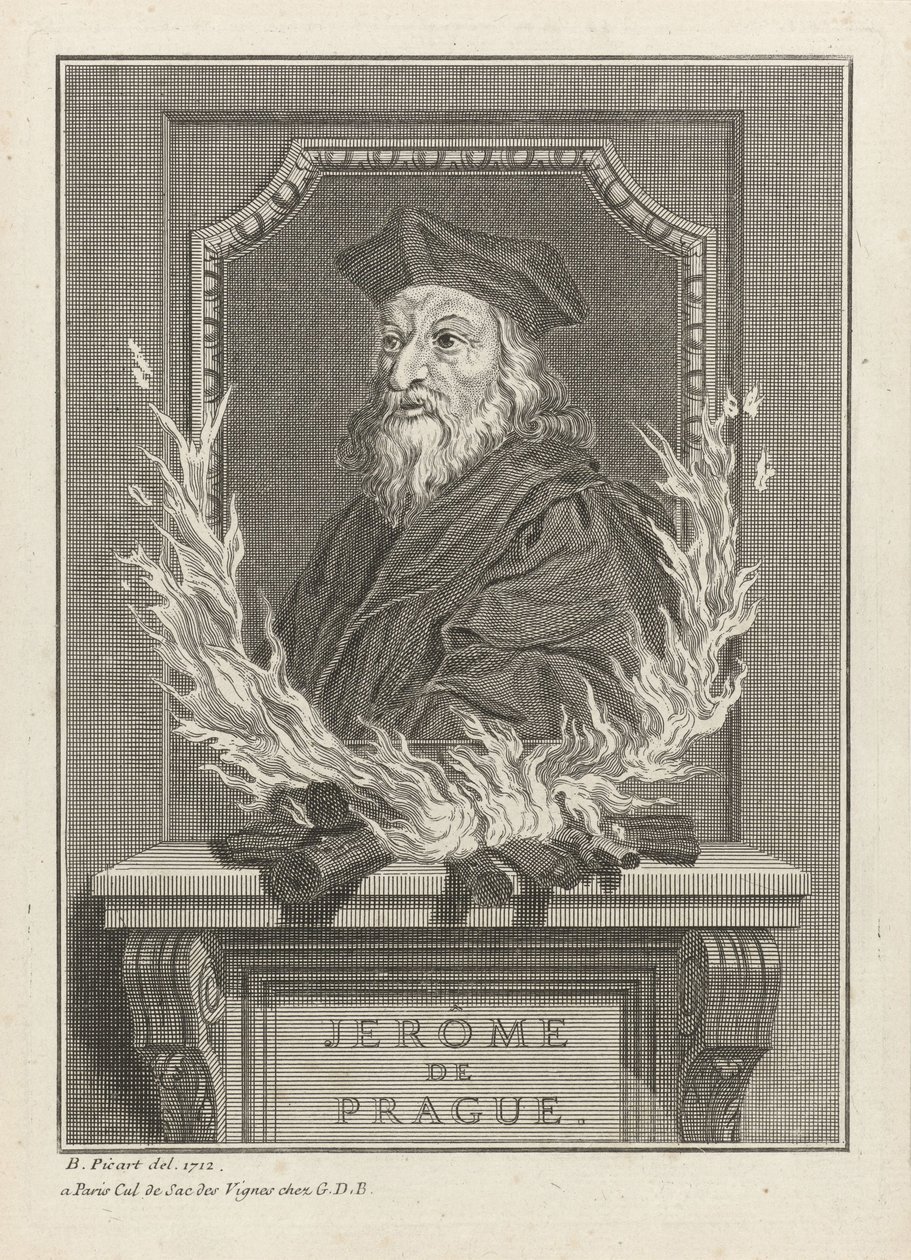 Portret Hieronima z Pragi, 1712 autorstwa Bernard Picart
