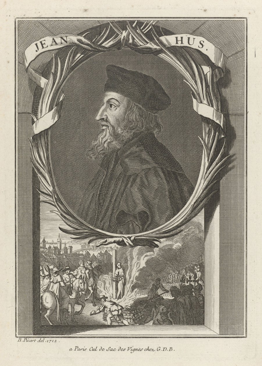 Portret Jana Husa, ok. 1720 autorstwa Bernard Picart