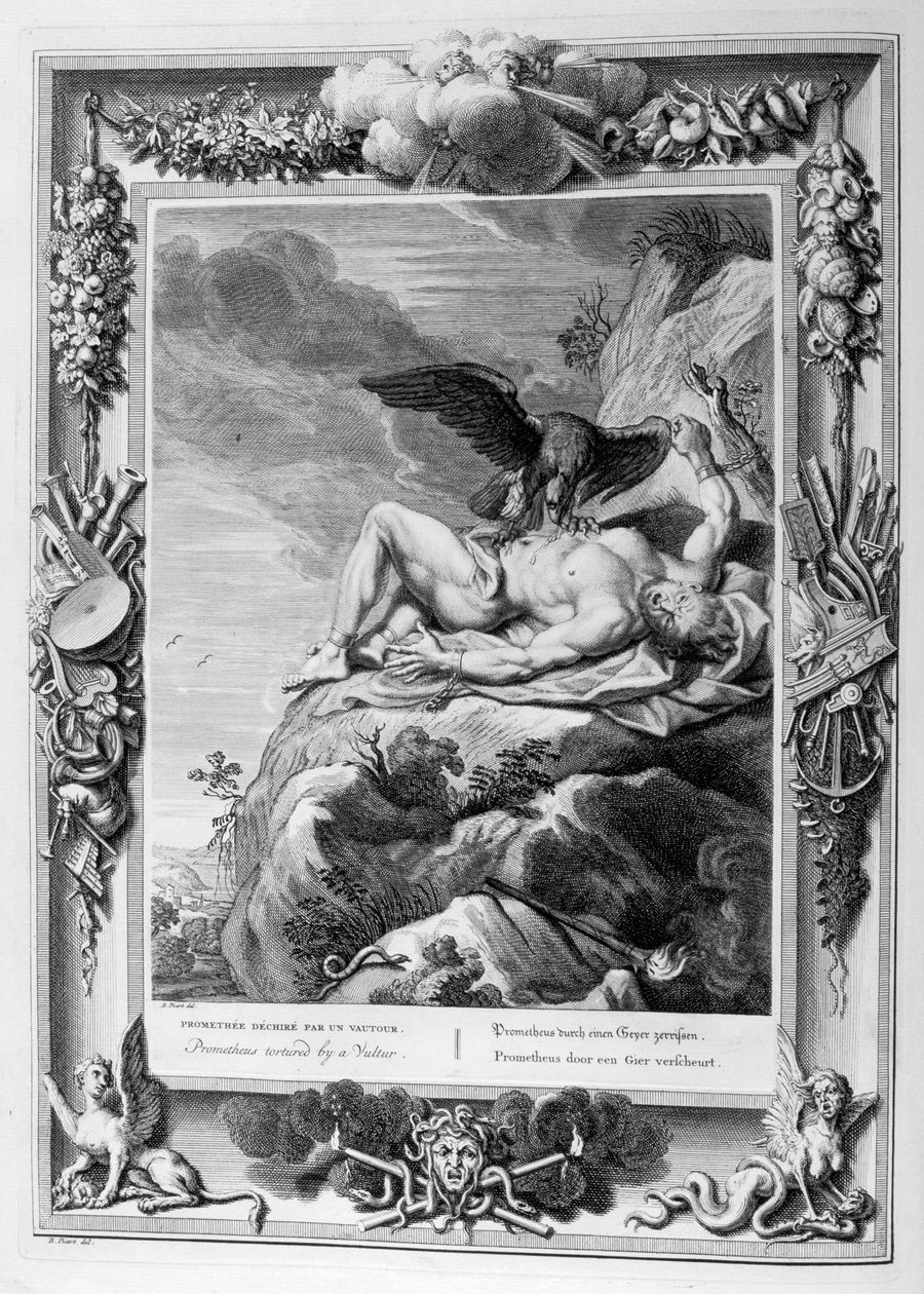 Prometeusz torturowany przez sępa, 1733 autorstwa Bernard Picart