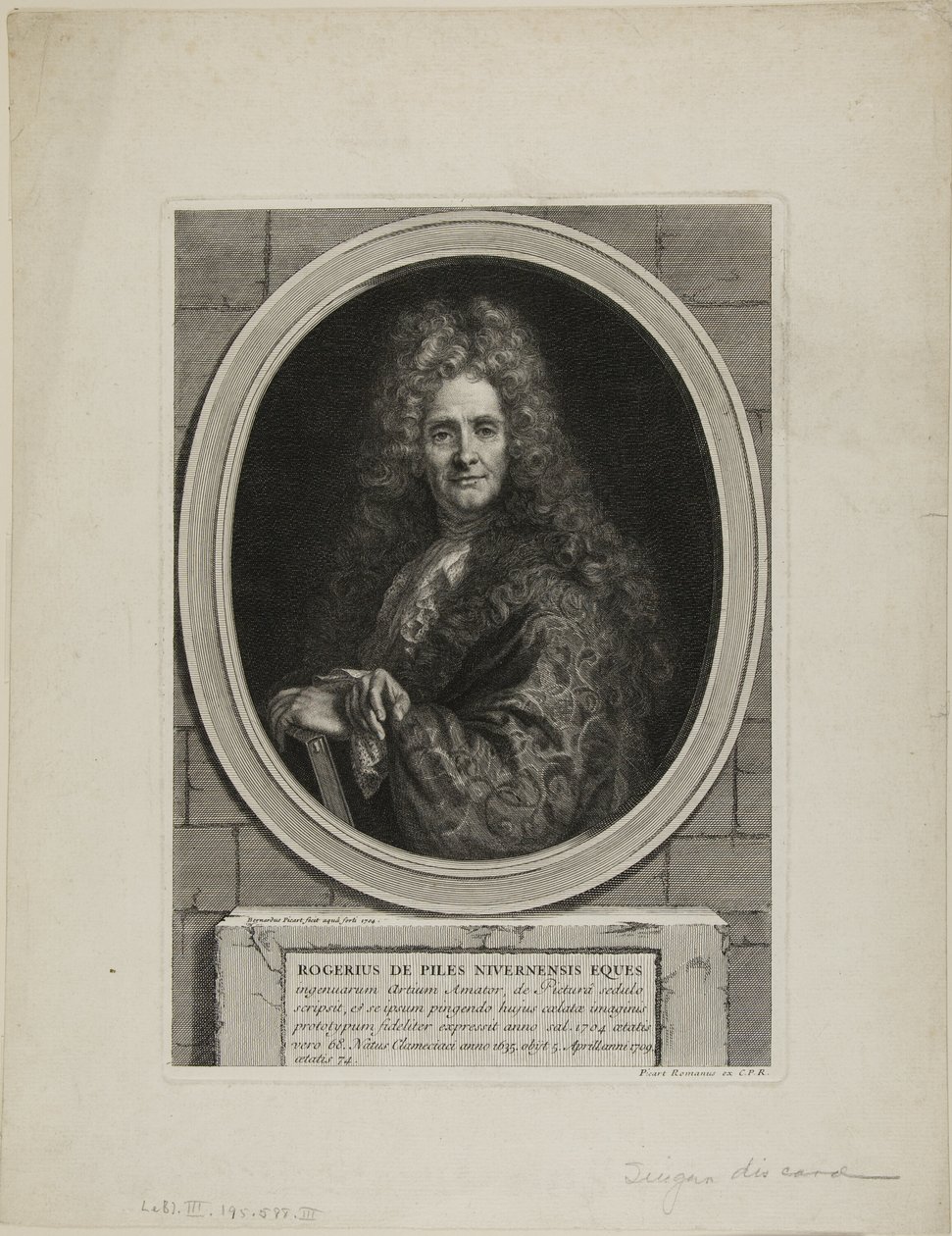 Roger de Piles autorstwa Bernard Picart