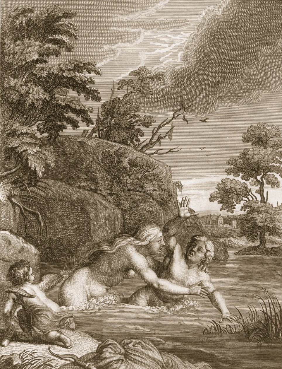 Salmacis i Hemaphroditus zjednoczeni w jednym ciele, 1731 autorstwa Bernard Picart
