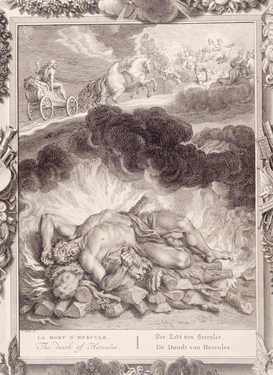 Śmierć Herkulesa, 1731 autorstwa Bernard Picart