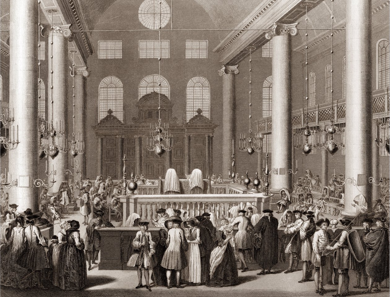 Żydowskie święto Purim lub łóżeczka Grawer z „Ilustracja obrzędów i zwyczajów religijnych wszystkich narodów świata” Bernarda Picarta (1723-1743) 1819 Kolekcja prywatna autorstwa Bernard Picart