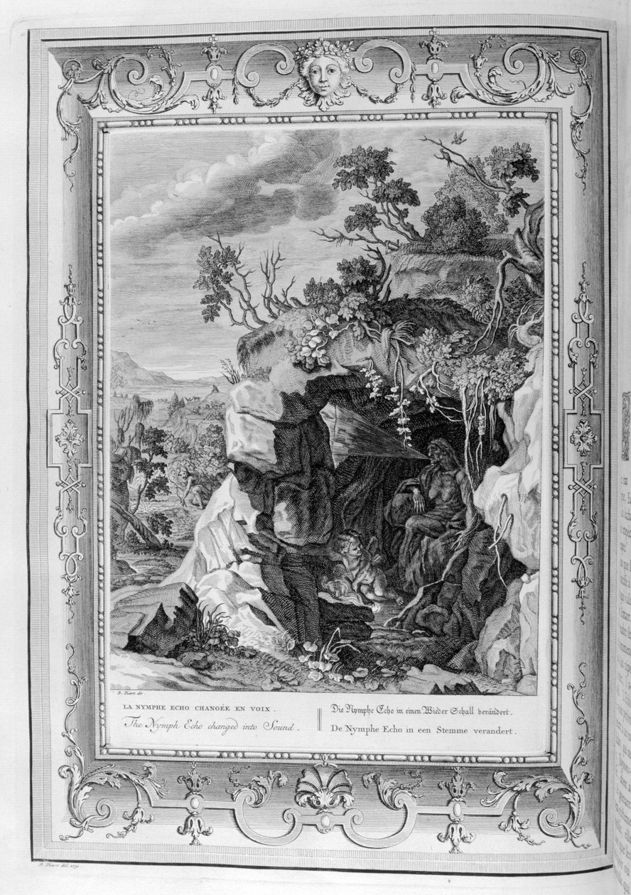 Echo nimfy zamienione w dźwięk, 1733 autorstwa Bernard Picart