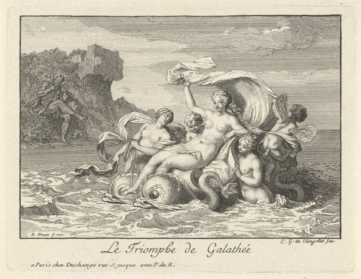 Triomf van Galatea Triumf Galathei (tytuł na obiekcie) autorstwa Bernard Picart