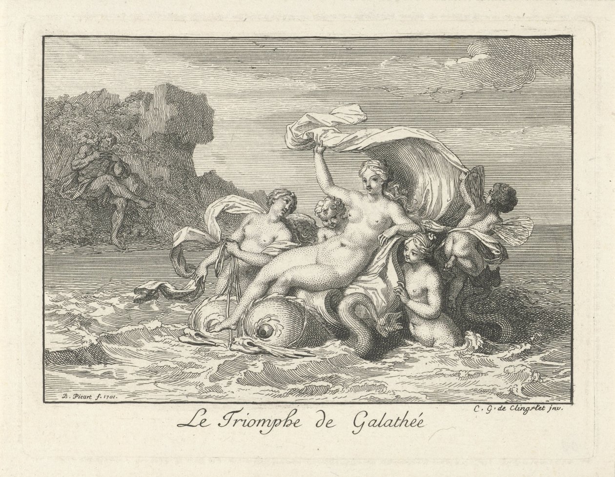 Triomf van Galatea Triumf Galathei (tytuł na obiekcie) autorstwa Bernard Picart