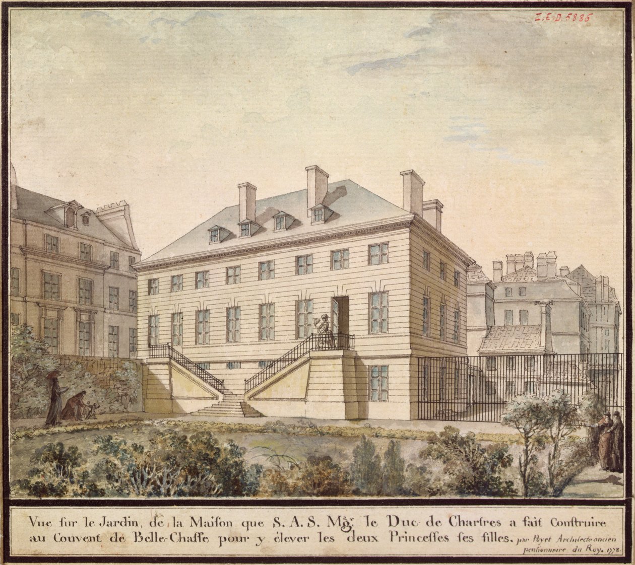 Pawilon w Bellechasse, 1778 (wc na papierze) autorstwa Bernard Poyet