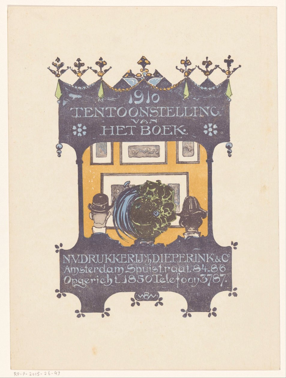 Reklama amsterdamskiej drukarni kamieni i książek Dieperink & Co 1910 Wystawa książki (tytuł na obiekcie) autorstwa Bernard Willem Wierink
