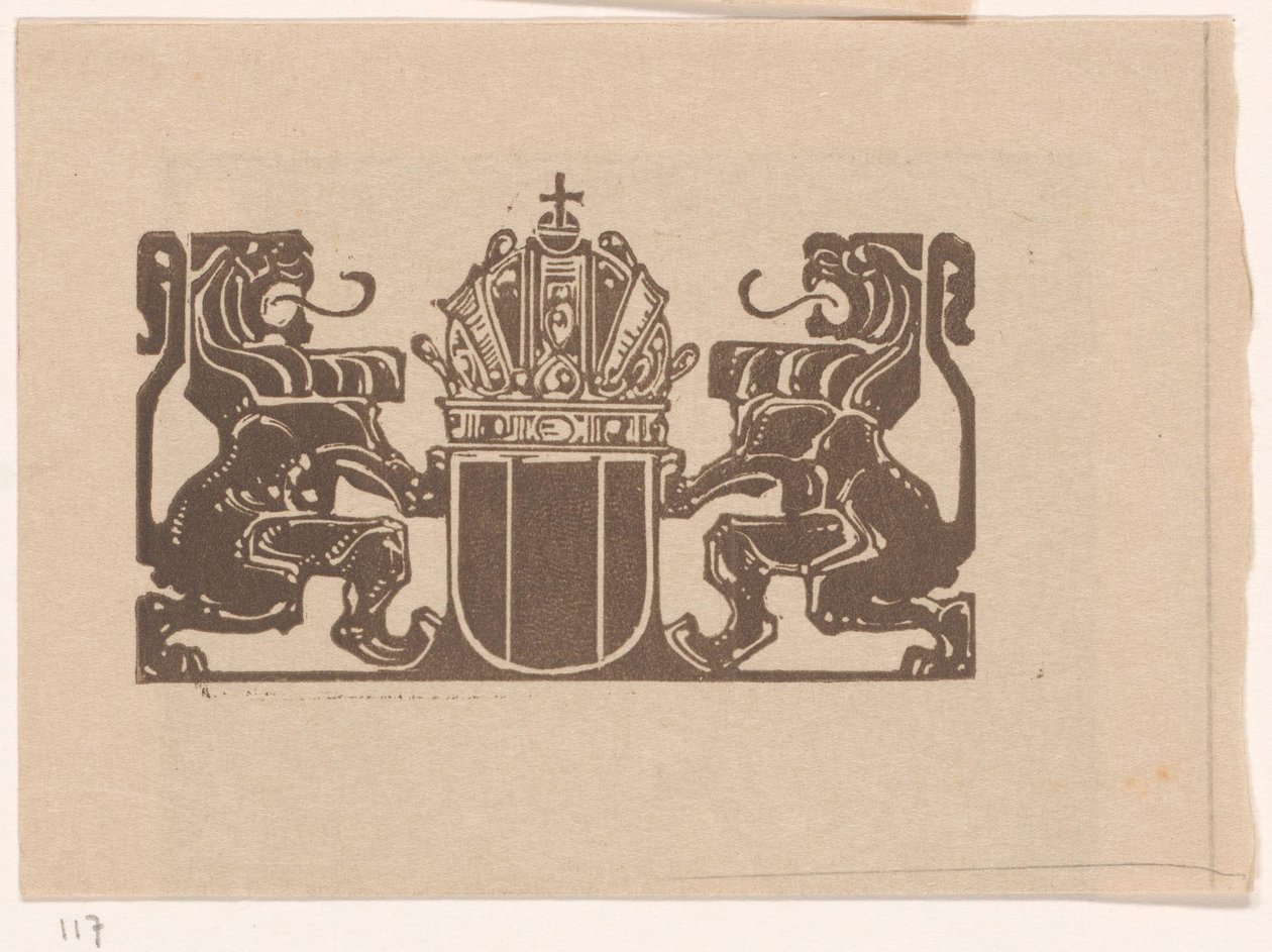 Herb z dwoma lwami autorstwa Bernard Willem Wierink