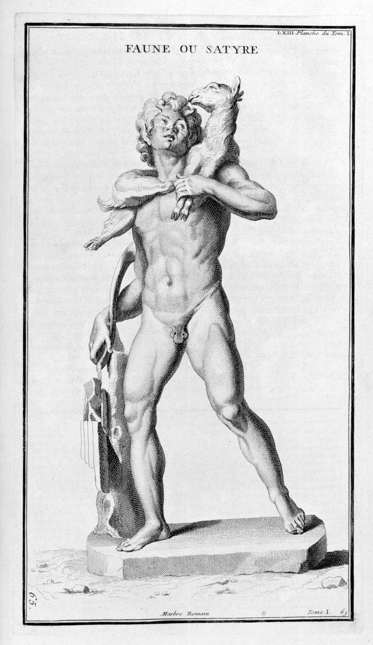 Faun lub Satyr, według rzymskiego posągu, 1757 autorstwa Bernard de Montfaucon
