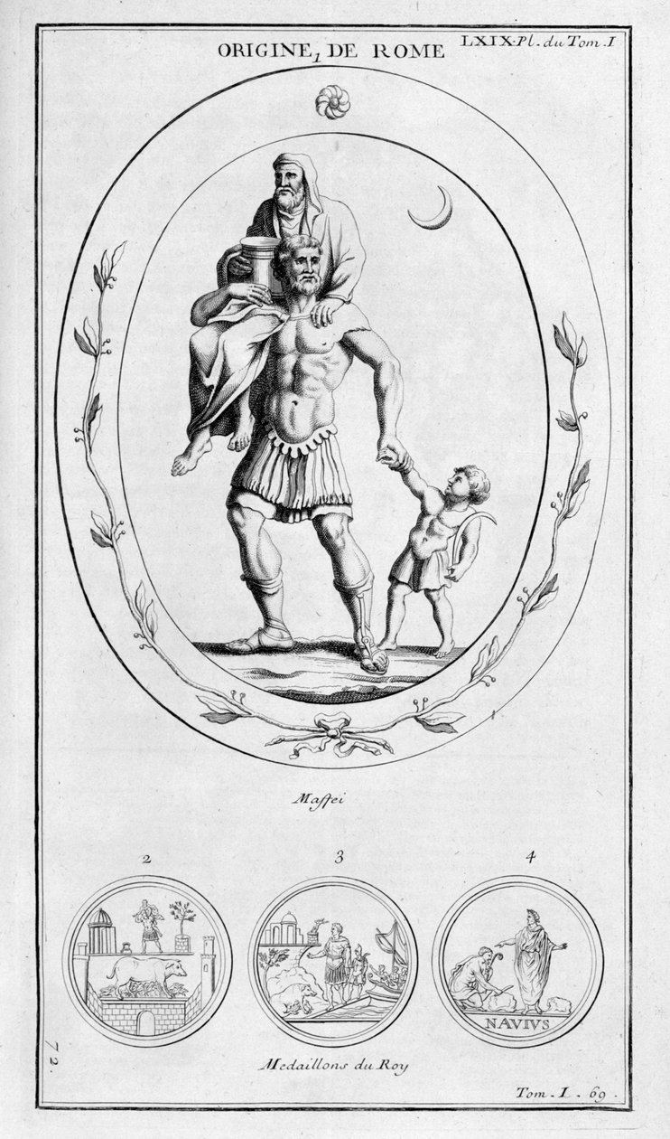 Pochodzenie Rzymu, 1757 autorstwa Bernard de Montfaucon