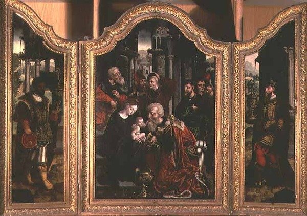 Adoracja Trzech Króli (olej) autorstwa Bernard van Orley
