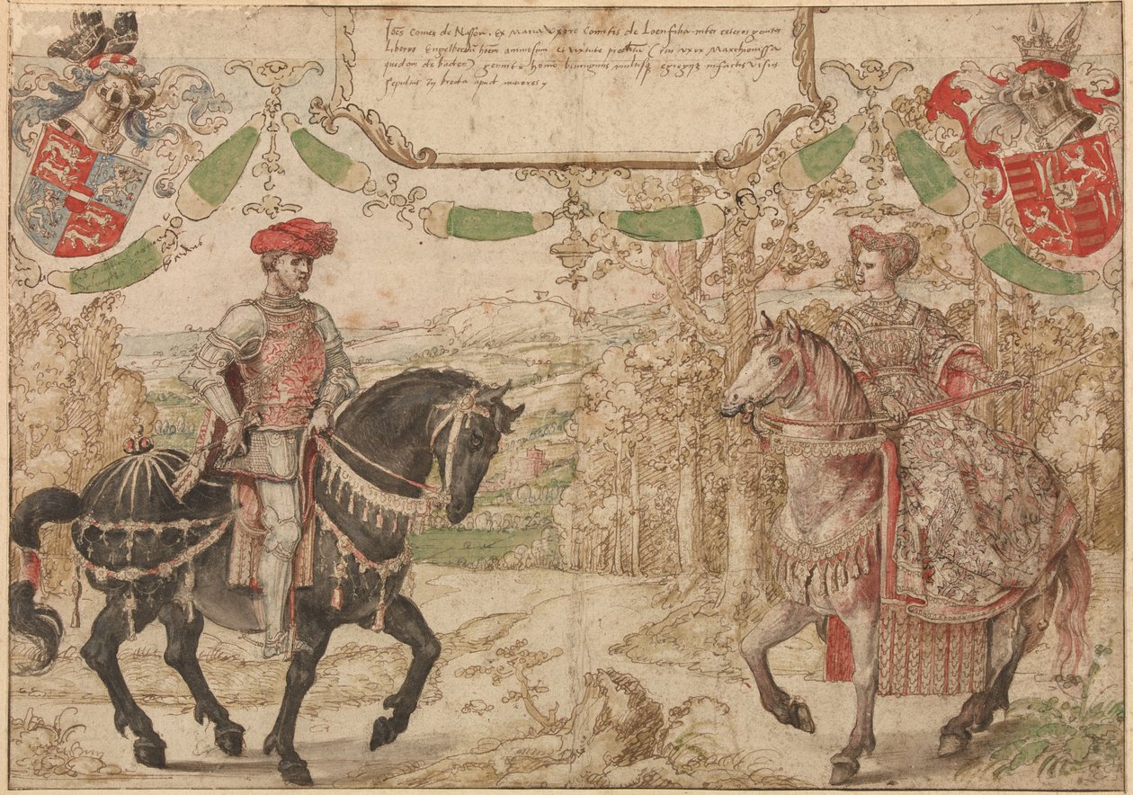 Hrabia Jan Johann IV z Nassau i jego żona Maria, hrabina Loon i Heinsberg, ok. 1530 autorstwa Bernard van Orley