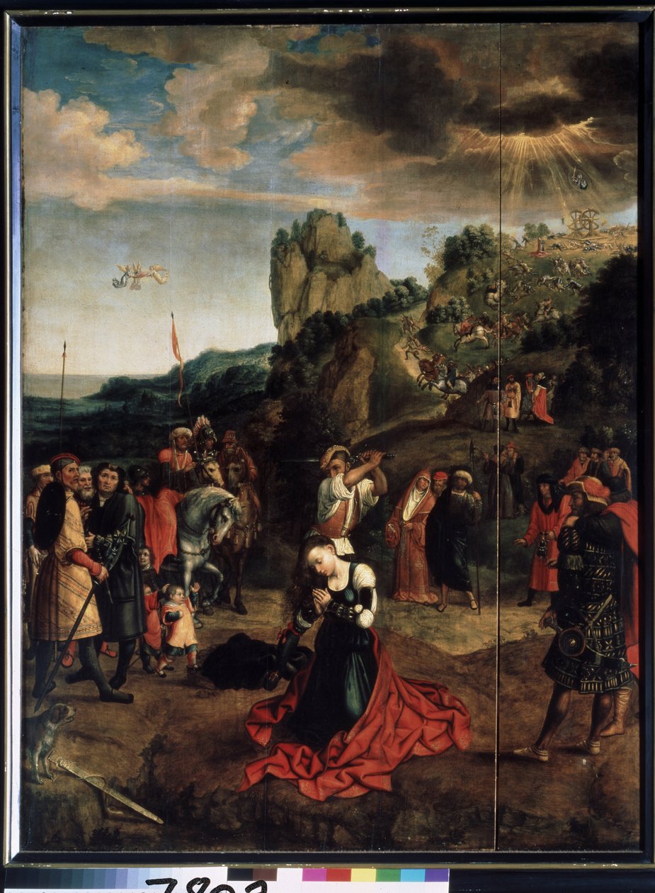 Męczennik św. Katarzyny. (Męczeństwo św. Katarzyny) - Peinture de Bernard van Orley (Barend, Barent, Bernaert van Brussel autorstwa Bernard van Orley