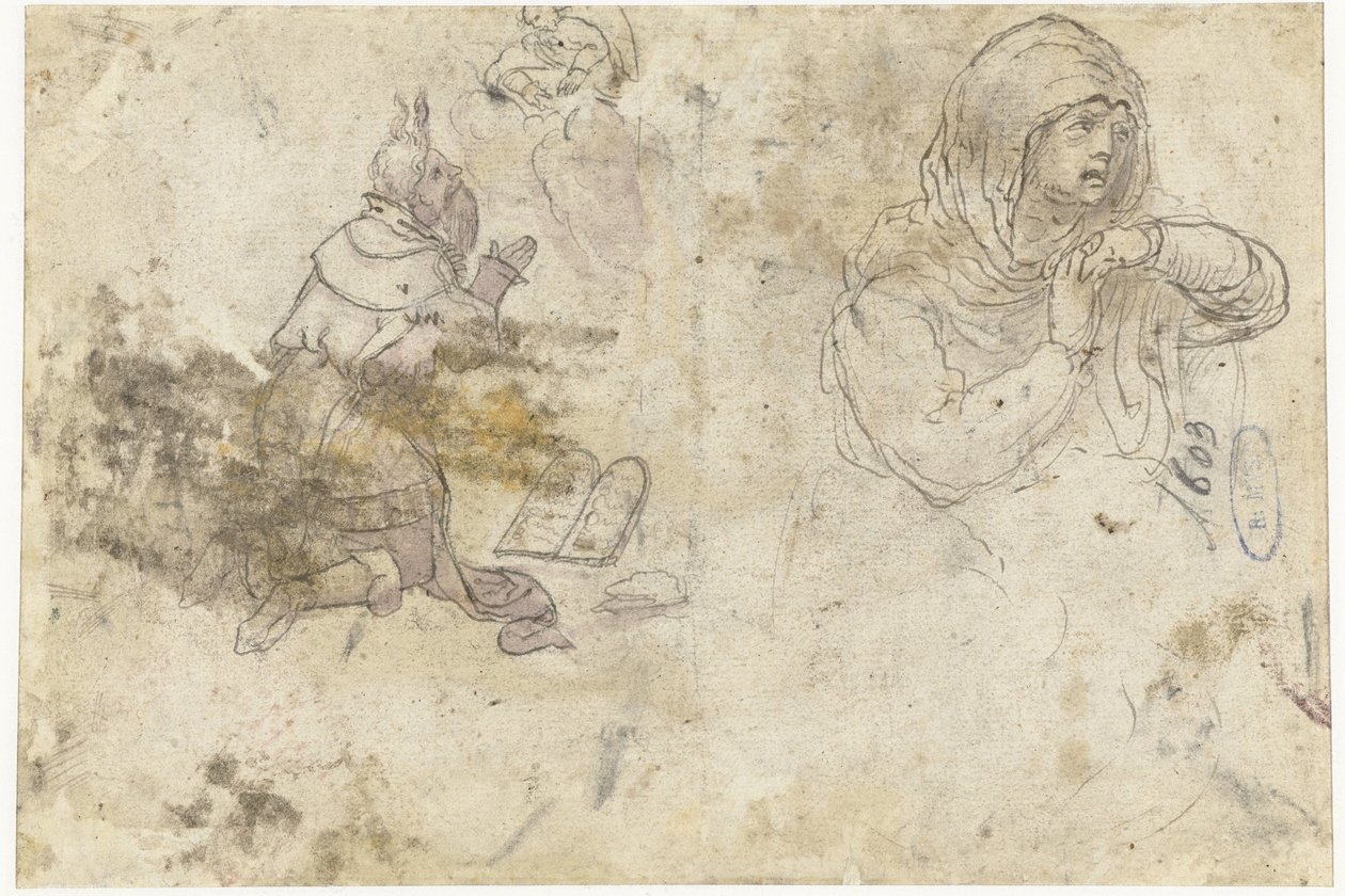 Mojżesz i pogrążona w żałobie Maria lub Maria Magdalena autorstwa Bernard van Orley