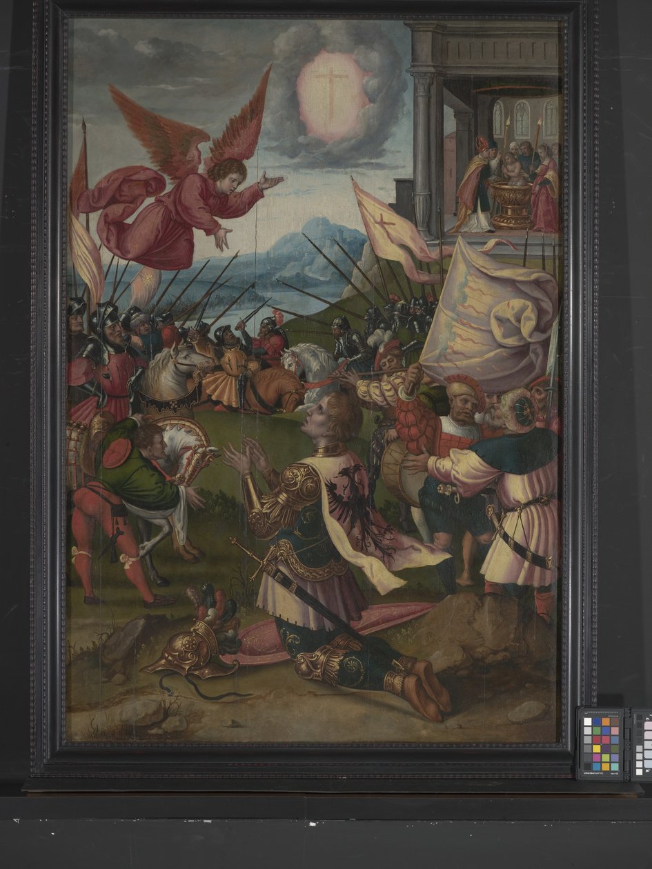 A conversão de Constantino (óleo sobre madeira) polonês autorstwa Bernard van Orley