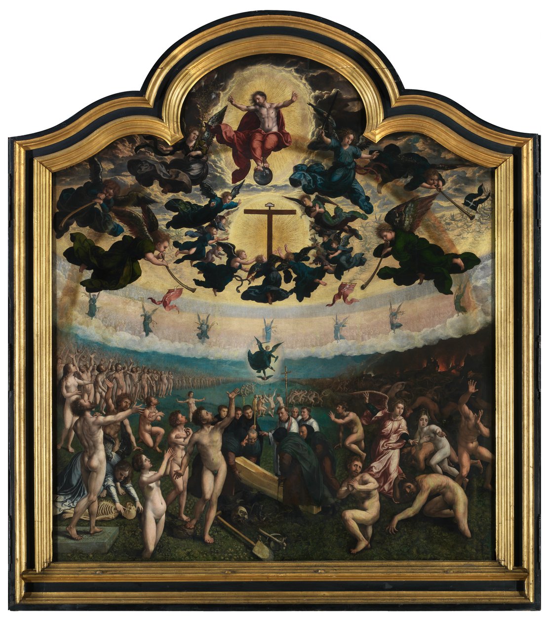 Sąd Ostateczny i siedem dzieł miłosierdzia, panel środkowy (olej na desce) autorstwa Bernard van Orley