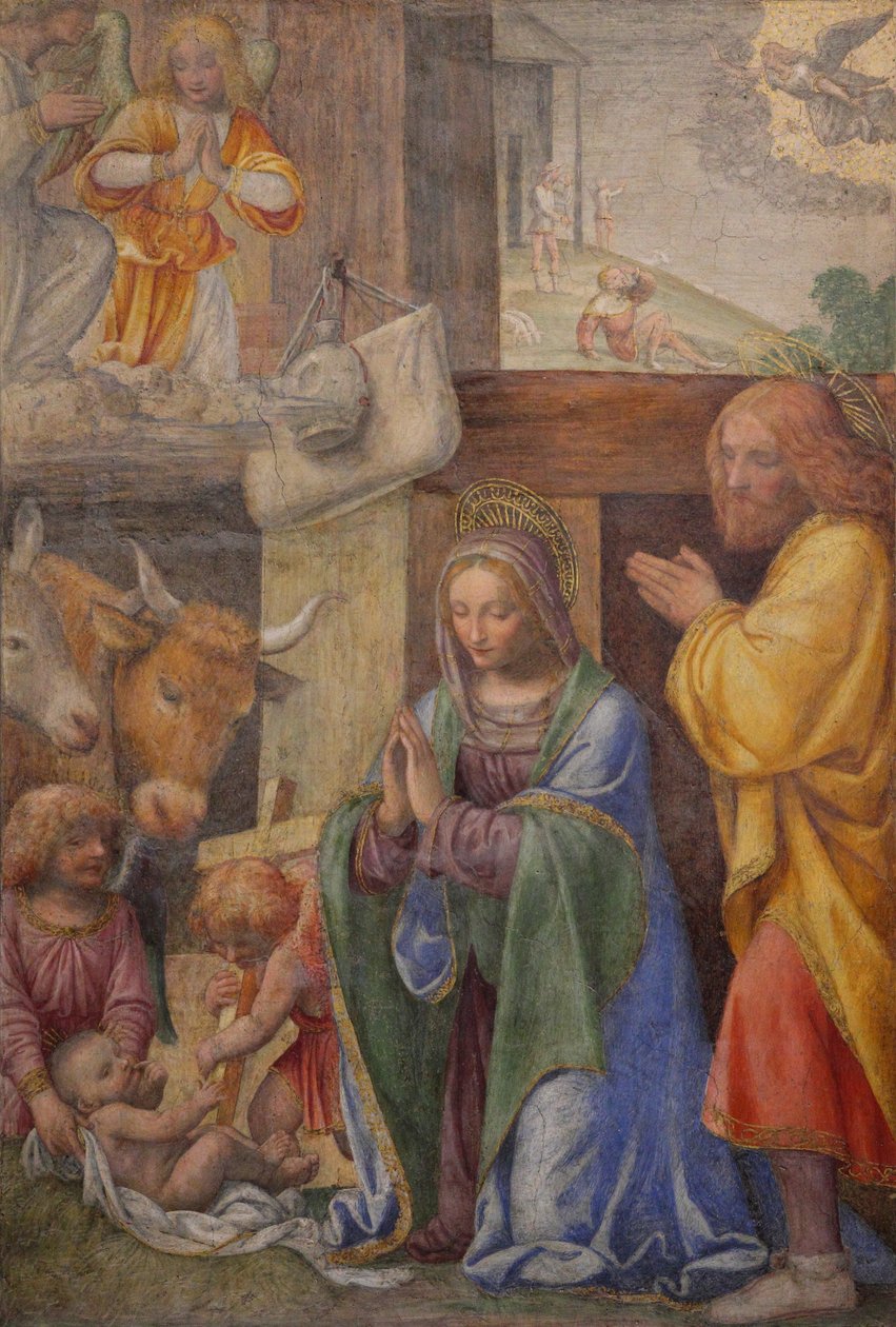 Narodzenia i Zwiastowania Pasterzom autorstwa Bernardino Luini