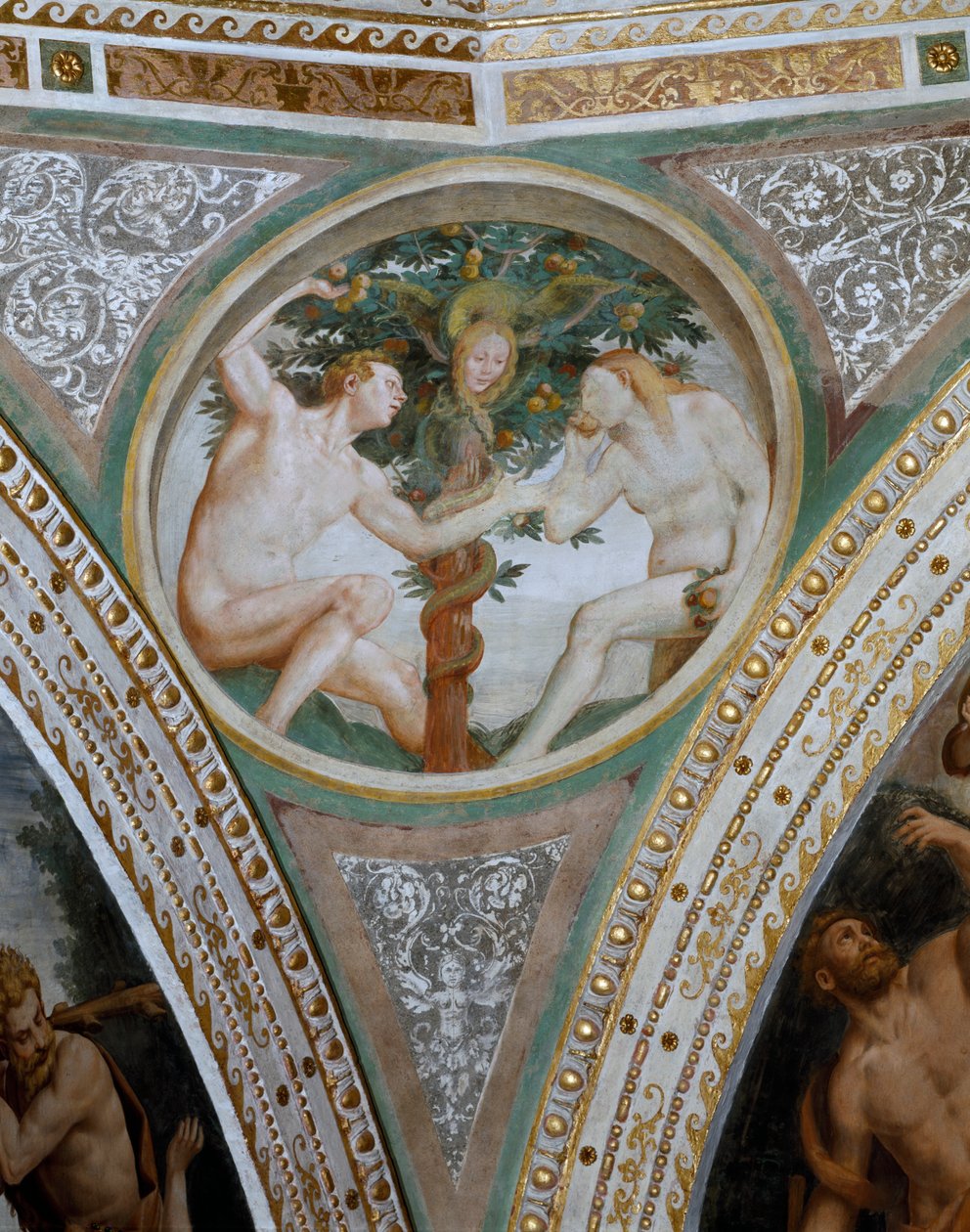 Grzech pierworodny, z pendentywy kopuły, 1532-36 autorstwa Bernardino Luini