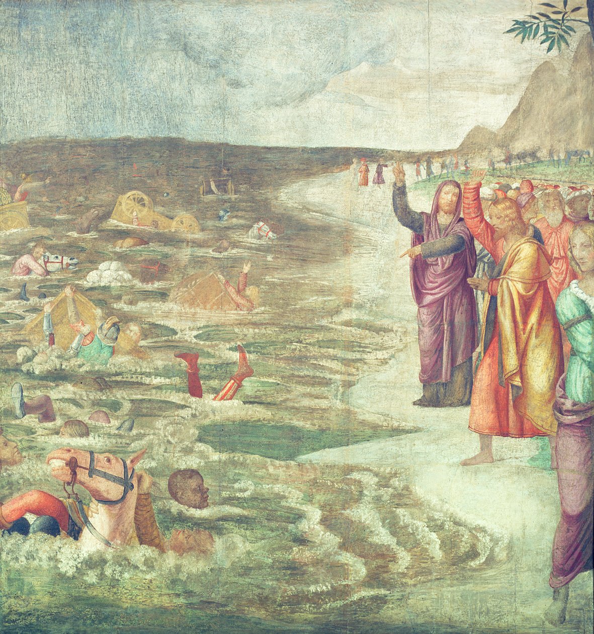 Przejście przez Morze Czerwone autorstwa Bernardino Luini