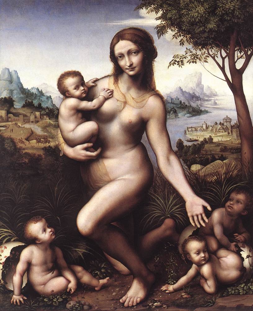 Leda z dziećmi autorstwa Bernardino Marchiselli