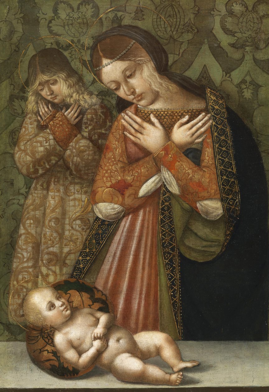 Maryja i anioł adorujący dziecko autorstwa Bernardino di Bosio Zaganelli