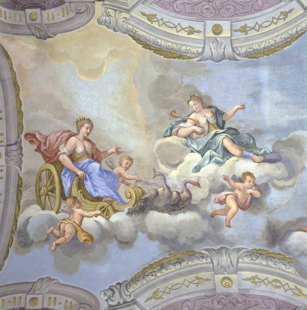 Juno na rydwanie, ok. 1760 autorstwa Bernardino and Galliari Galliari