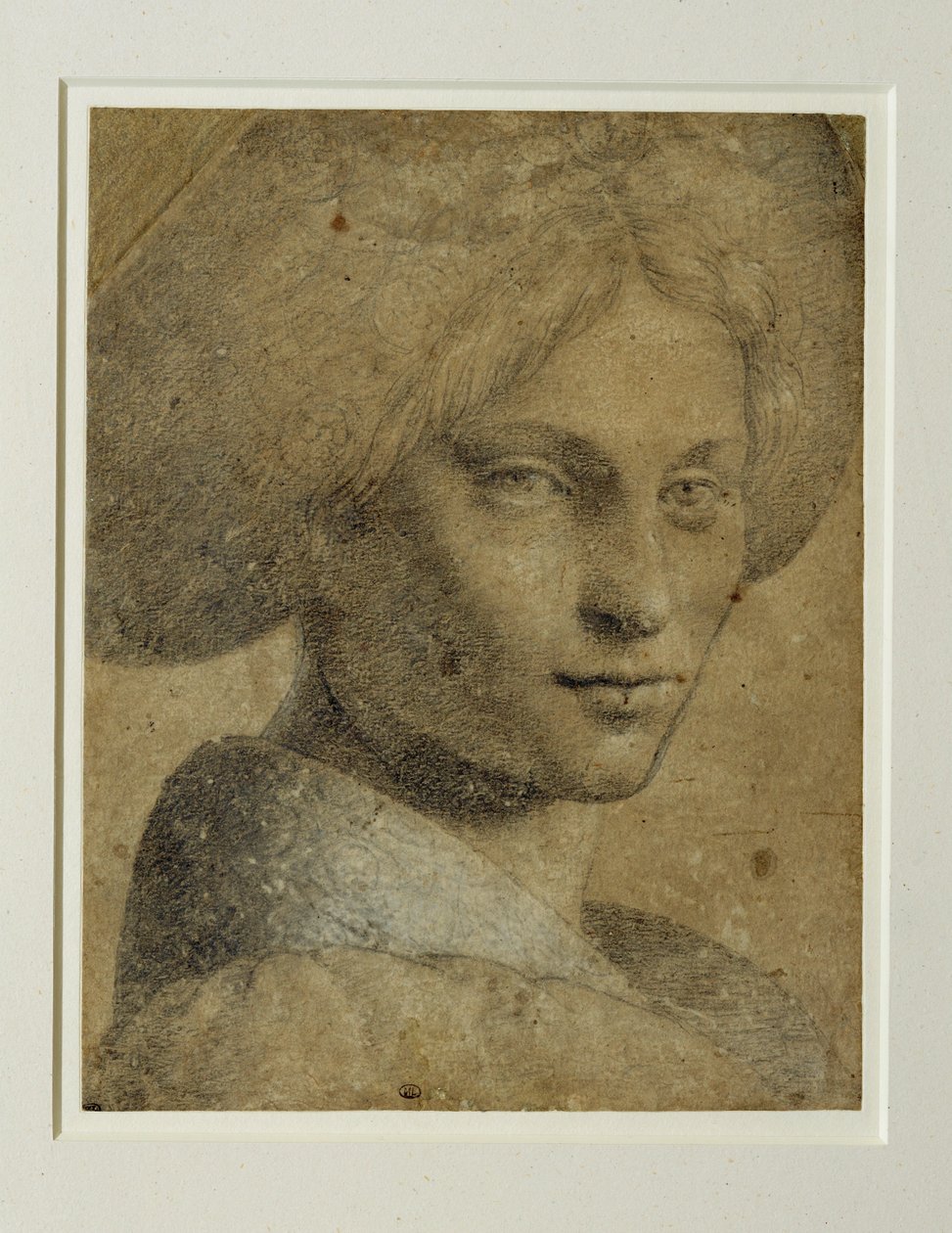 Portret kobiety w turbanie, trzy czwarte w prawo ... autorstwa Bernardino (attr. to) Luini