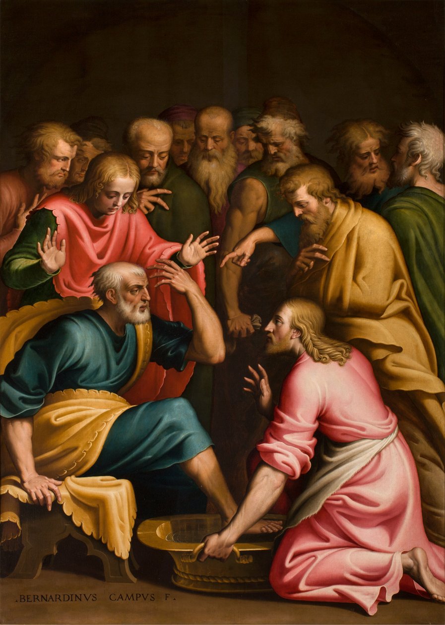 Mycie stóp autorstwa Bernardino Campi