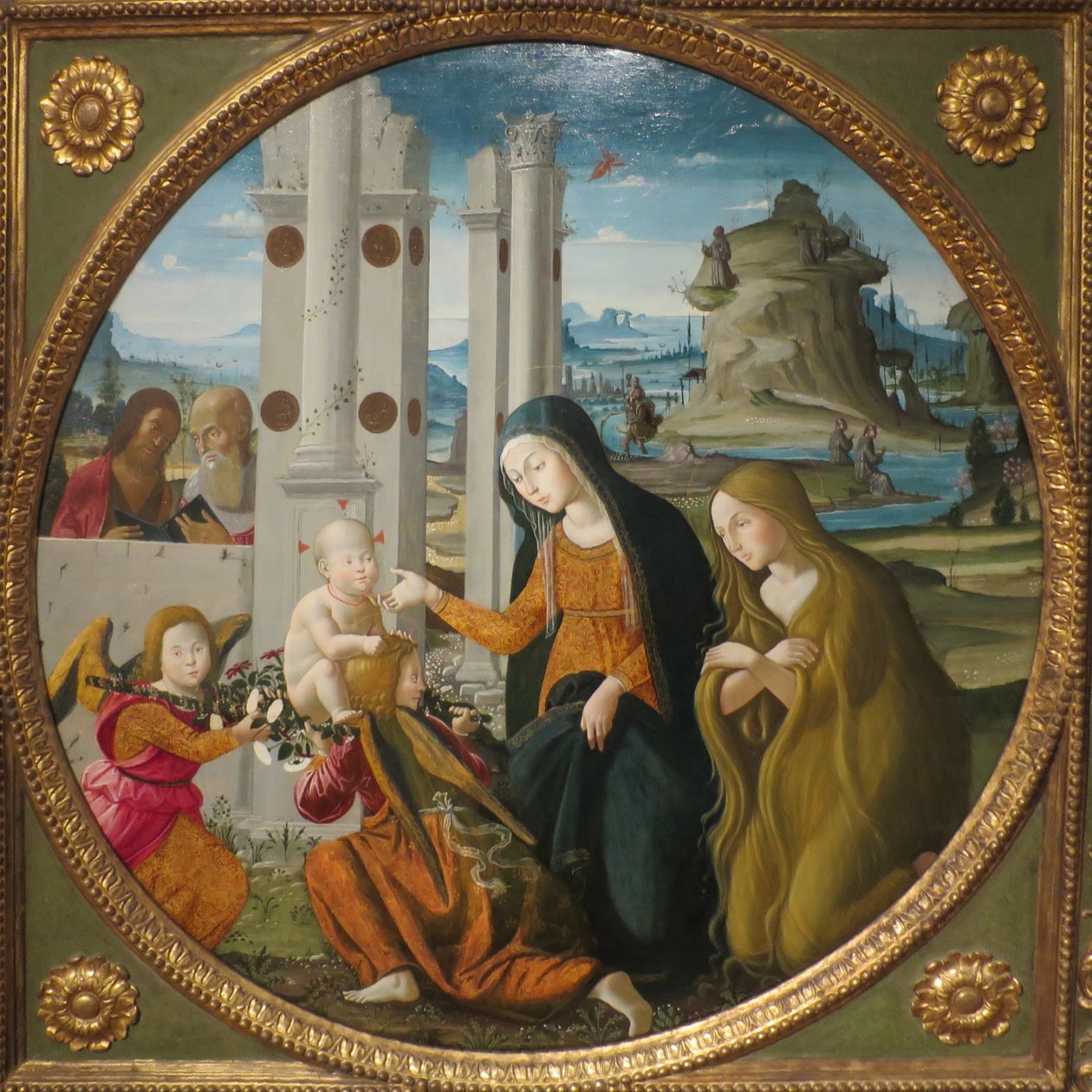 Bernardino Fungai - Madonna z Dzieciątkiem ze świętymi i aniołami autorstwa Bernardino Fungai