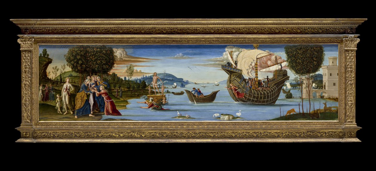 Ukochany z Enalus poświęcony Posejdonowi i oszczędzony, ok. 1512 (tempera, olej i złoty liść na drewnie) autorstwa Bernardino Fungai