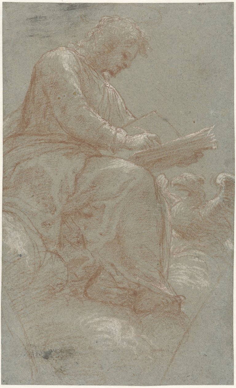 Święty Jan pisze na chmurach autorstwa Bernardino Lanino (possibly)