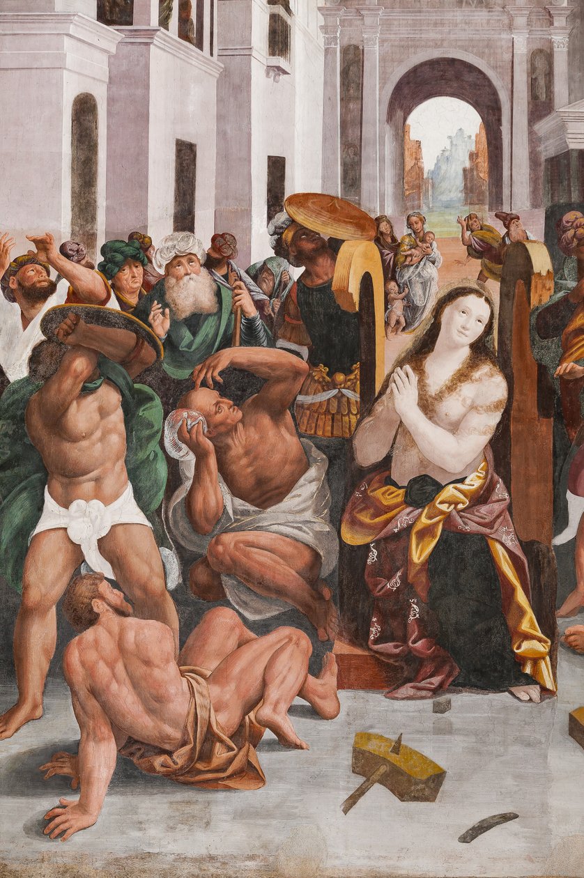 Fragment Męczeństwa św. Katarzyny (fresk) autorstwa Bernardino Lanino