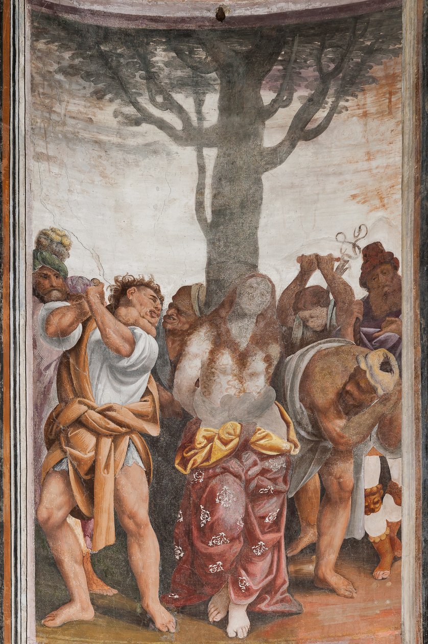 Fragment Męczeństwa św. Katarzyny (fresk) autorstwa Bernardino Lanino