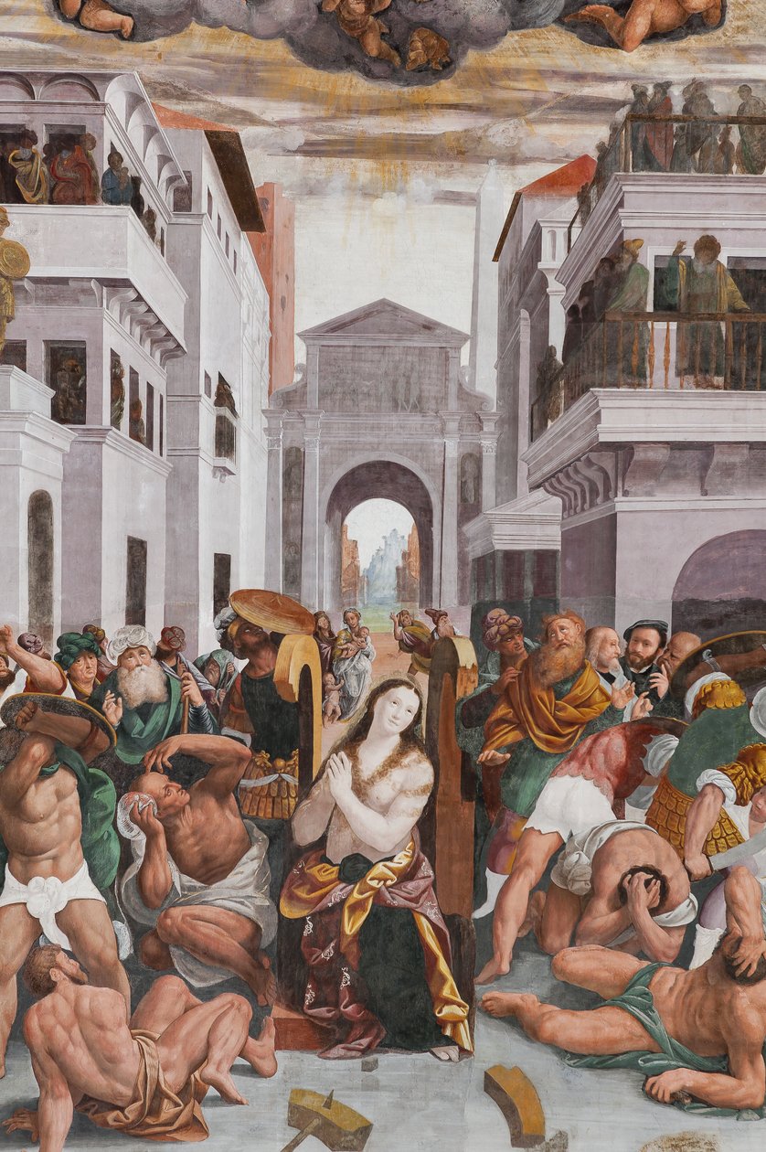 Fragment Męczeństwa św. Katarzyny (fresk) autorstwa Bernardino Lanino