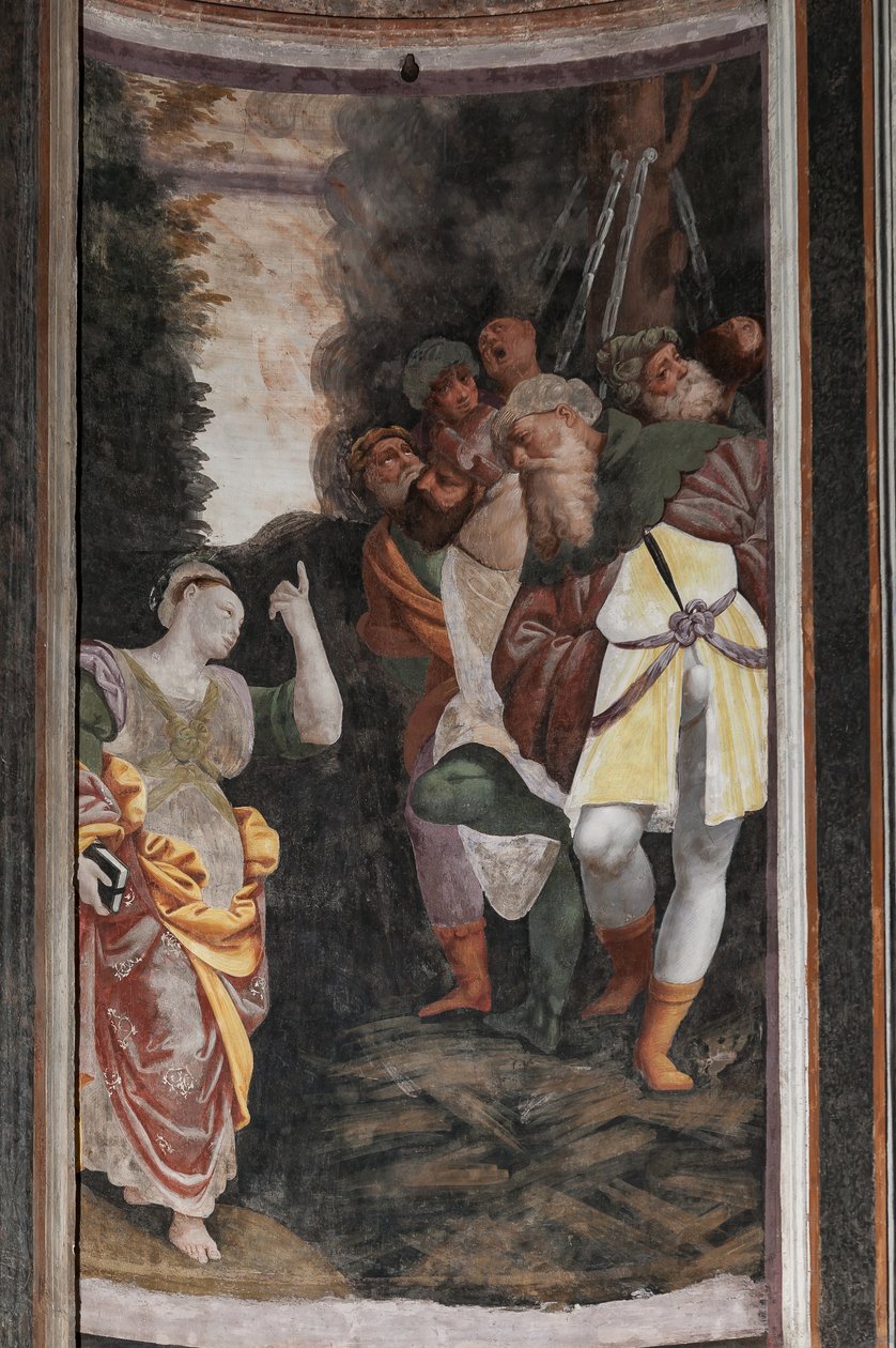 Fragment Męczeństwa św. Katarzyny (fresk) autorstwa Bernardino Lanino