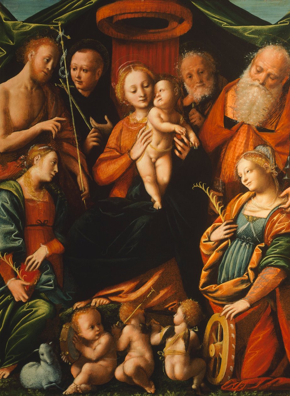 Madonna z Dzieciątkiem i świętymi, Bernardino Lanino (1511-1582) autorstwa Bernardino Lanino