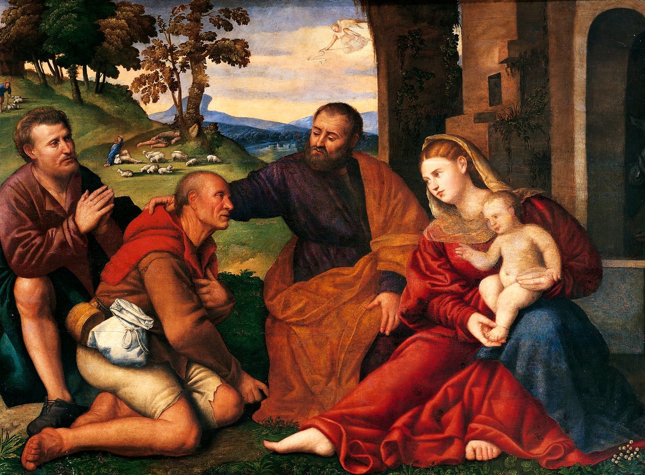 Pokłon pasterzy – Bernardino Licinio (1489-1565) autorstwa Bernardino Licinio
