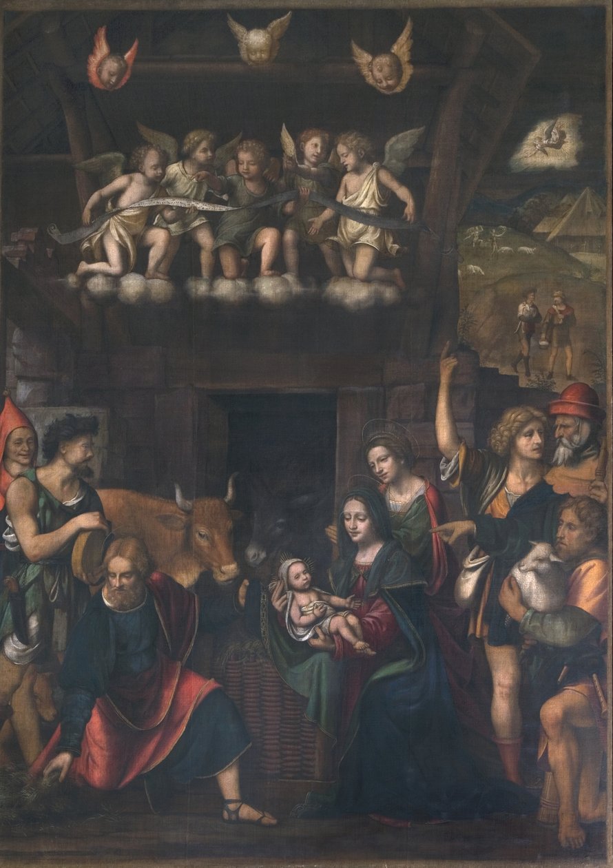 Adoracja pasterzy autorstwa Bernardino Luini