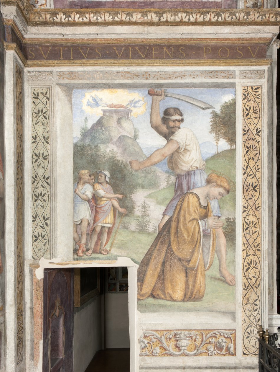 Ścięcie św. Katarzyny Aleksandryjskiej, kaplica Besozzi autorstwa Bernardino Luini