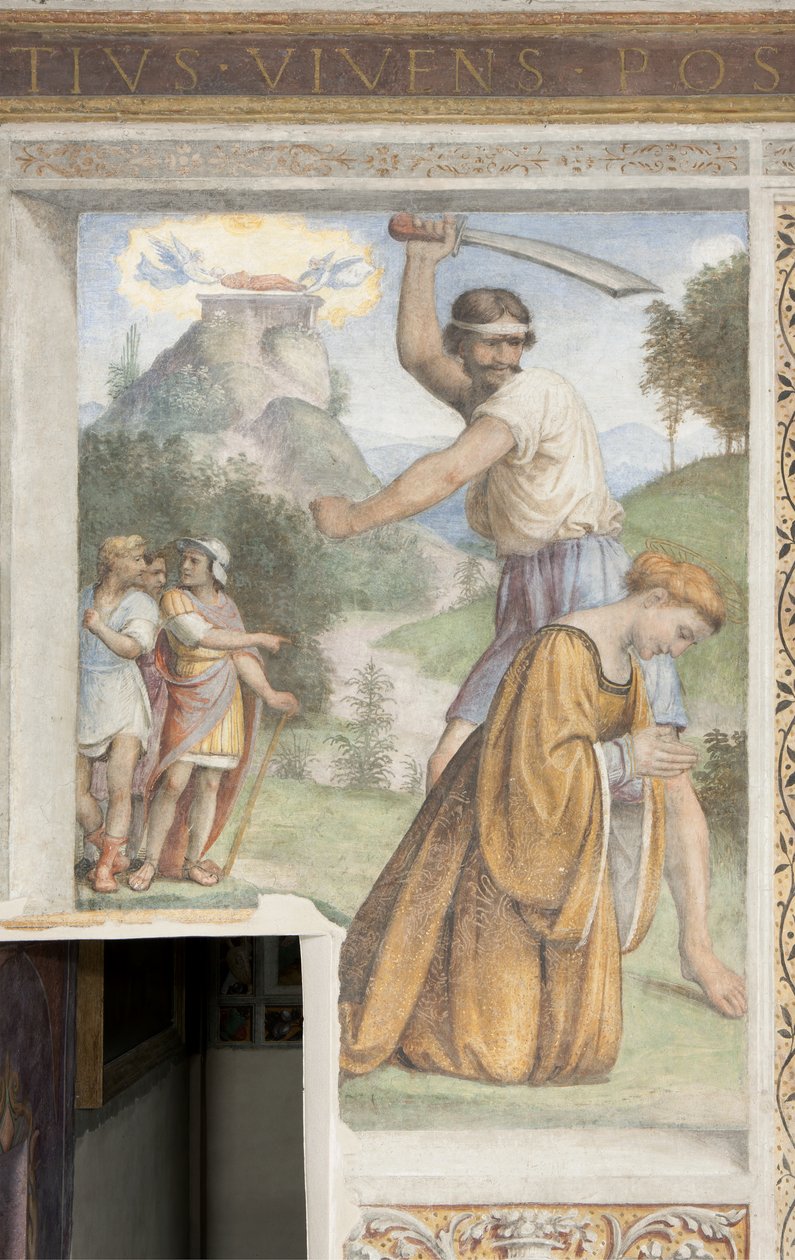 Ścięcie św. Katarzyny Aleksandryjskiej, kaplica Besozzi autorstwa Bernardino Luini