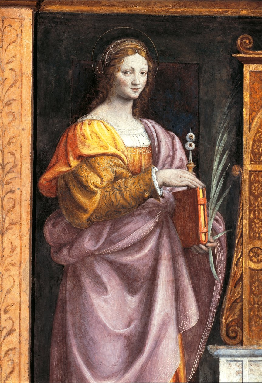 Włochy, Mediolan, Kościół św. Maurycego przy głównym klasztorze, Saint Lucia autorstwa Bernardino Luini